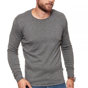 MĘSKI SWETER WRANGLER ROLL EDGE CREW GREY MARL W8624RGVB