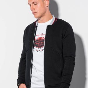 Bluza męska rozpinana bez kaptura B1183 – czarna – XXL