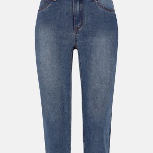 Niebieskie spodnie jeansowe damskie, długość ¾ D-LARA