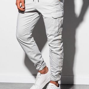 Spodnie męskie joggery P893 – szare – XXL