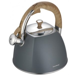 Czajnik stalowy Klausberg KB 7501 z gwizdkiem na indukcję szary 3 Litry