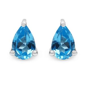 CASSI 7 Srebrne kolczyki z swiss blue topaz 1,6 ct.