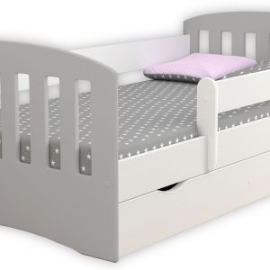 Łóżko dziecięce z materacem Pinokio 2X mix 80×140 – szare