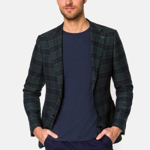 Marynarka Zielona w Kratę Augusta