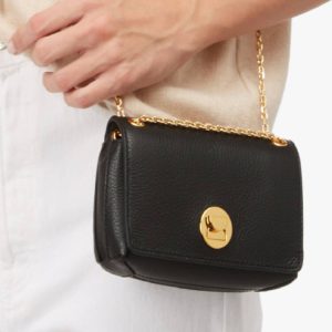 COCCINELLE – Czarna torebka ze złotymi detalami Liya Mini