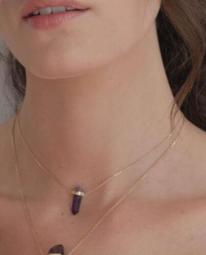 JUMEIRAH BY IZABELLA BUDRYN – Srebrny naszyjnik z ametystem Brazilian