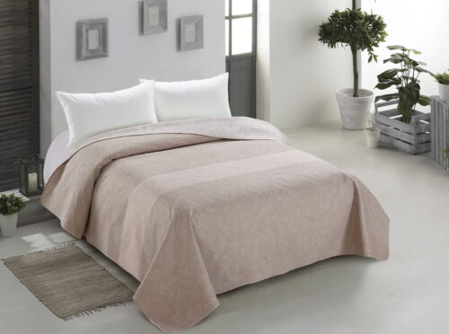 Narzuta na łóżko pikowana 220×240 Decor dwustronna beżowa