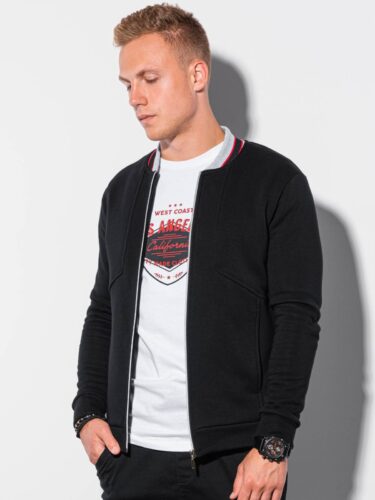 Bluza męska rozpinana bez kaptura B1183 – czarna – XXL