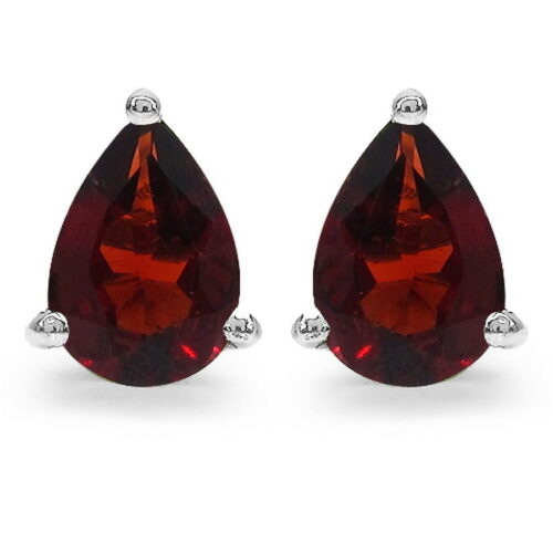 GRAPA 7 Srebrne kolczyki granaty łezka sztyft ca. 1,6 ct.