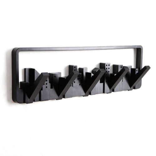 Nowoczesny wieszak ścienny Skyline czarny – Umbra