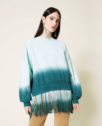 TWINSET – Oversizowa bluza ombre z frędzlami