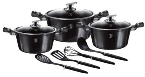 Berlingerhaus Carbon Pro komplet naczyń aluminiowych 10 szt.