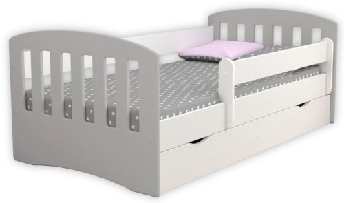 Łóżko dziecięce z materacem Pinokio 2X mix 80×140 – szare