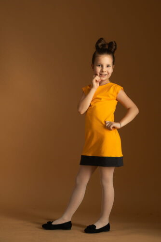 Sukienka dziewczęca mandarynkowa