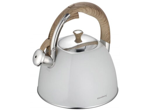 Czajnik stalowy Klausberg KB 7500 z gwizdkiem na indukcję biały 3 Litry