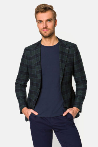 Marynarka Zielona w Kratę Augusta