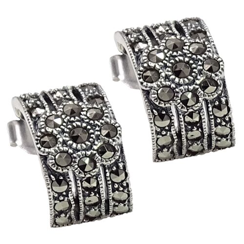 INGA Srebrne kolczyki z markazytami, sztyft