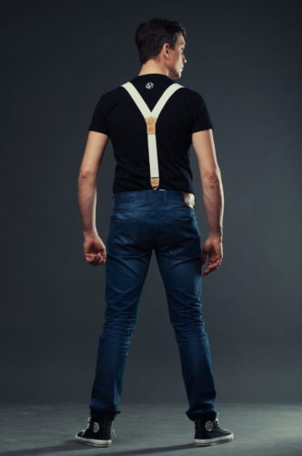 Szelki męskie białe