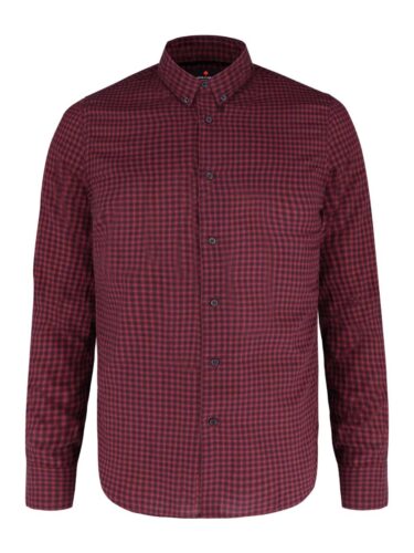 Czerwona klasyczna koszula męska w kratę K-MILS