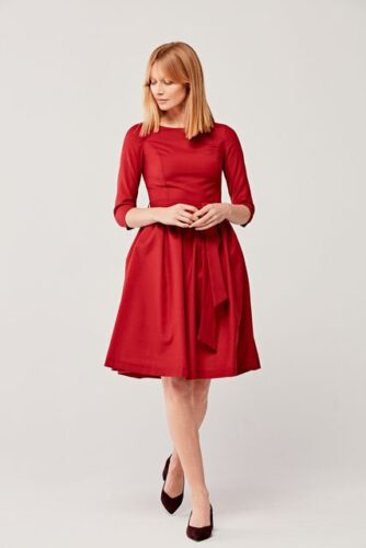 Sukienka Melia wełniana czerwona 32 czerwony