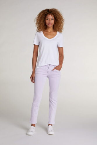 Biały bawełniany t-shirt z krótkim rękawem Oui