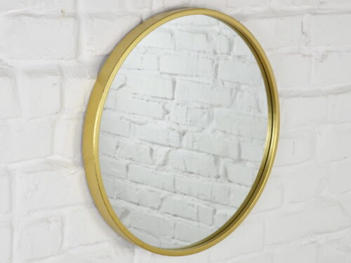 LUSTRO LUSTERKO ŚCIENNE OKRĄGŁE ZŁOTE 45CM